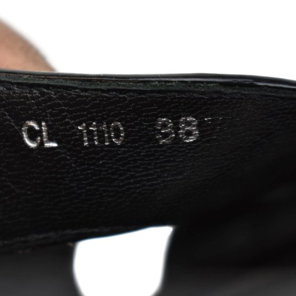 DIOR: Beige, Leather "Snakeskin" Platform Heels - Picture 8 of 10